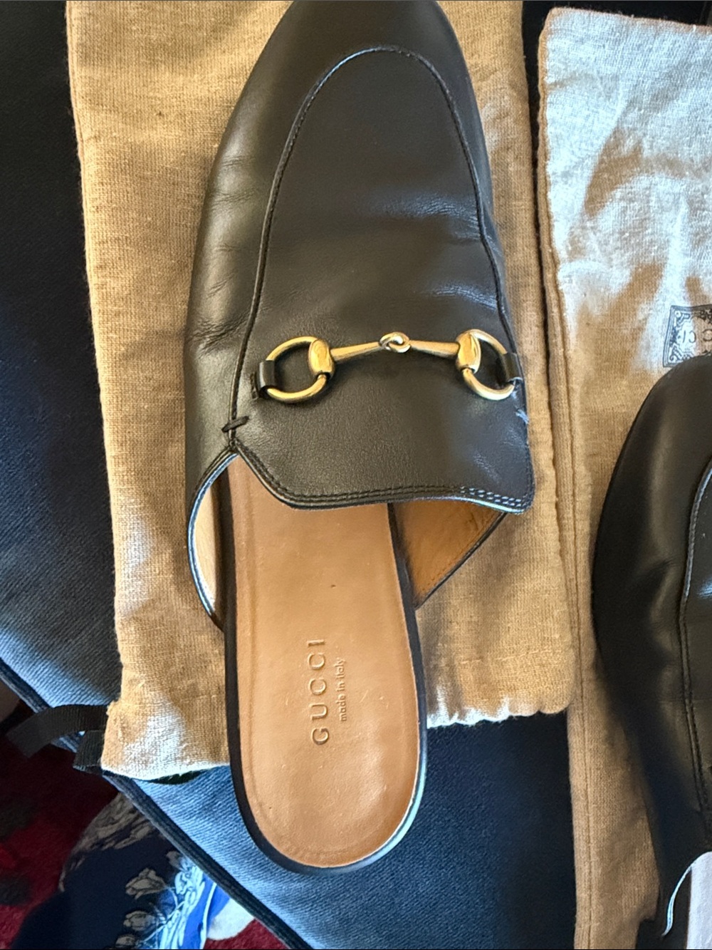 Gucci Black Leather loafers/slip ons size 41 - Picture 2 of 9